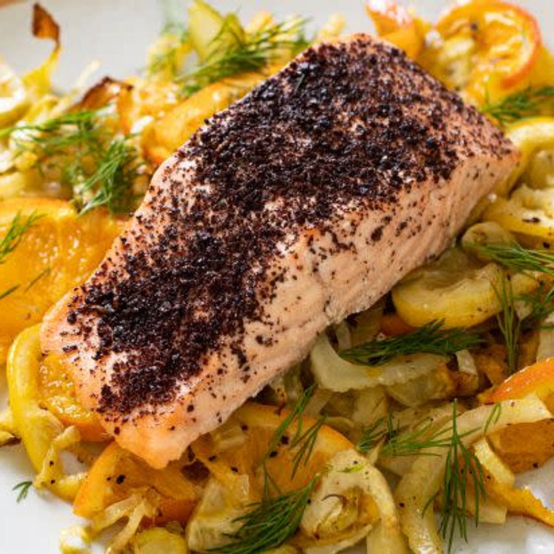 Roast Sumac Salmon with Fennel and Citrus