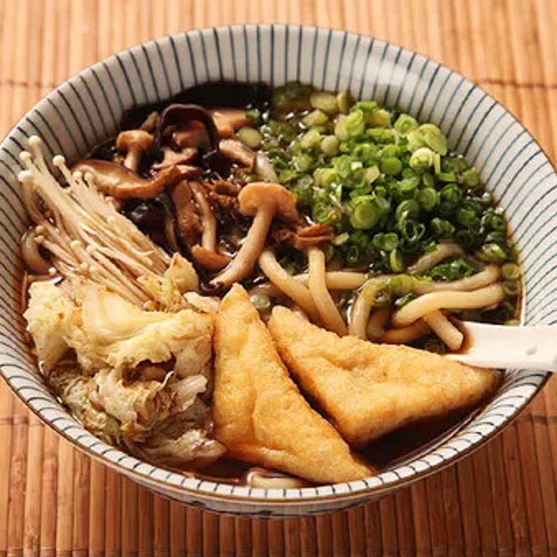 Japanese Udon With Mushroom-Soy Broth, Stir-Fried Mushrooms, and Cabbage (Vegan) Recipe