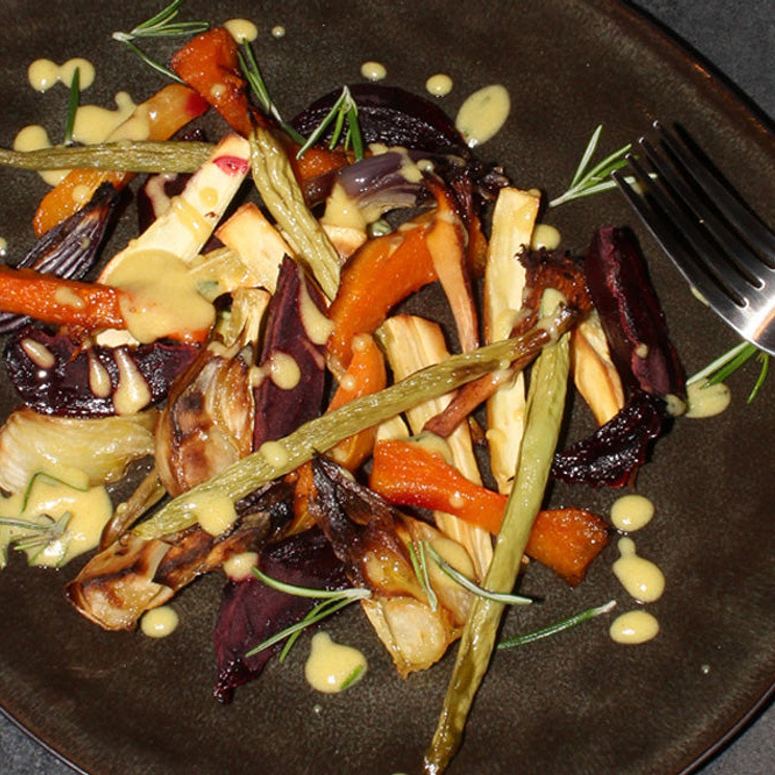 Roasted Vegetables With Maille Mustard Sauce