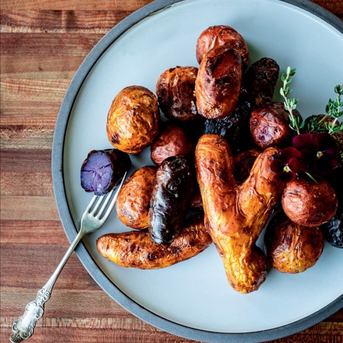 WHEY-POACHED POTATOES