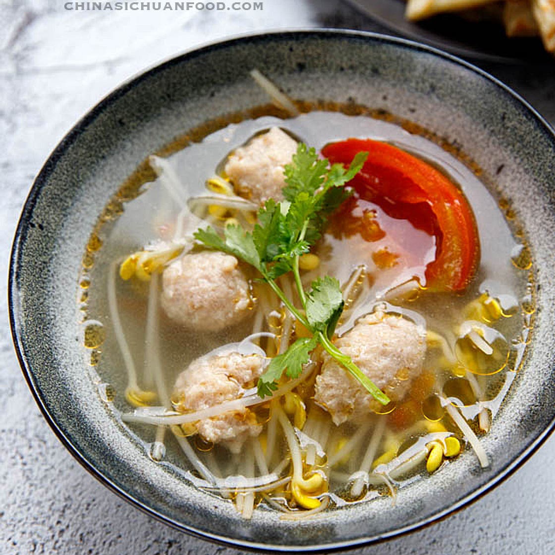 Bean Sprouts with Meatballs