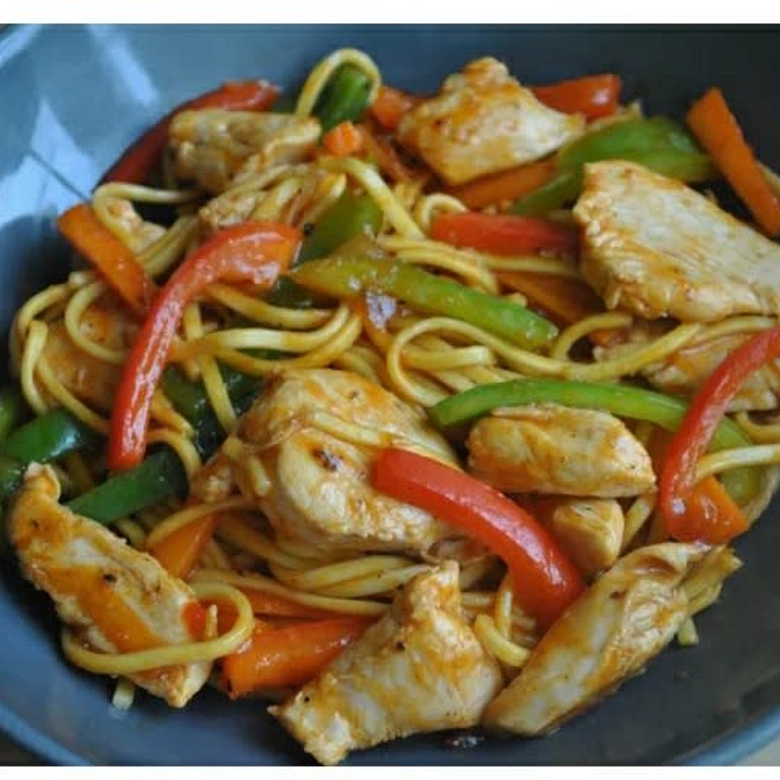 Chicken stir fry, mine