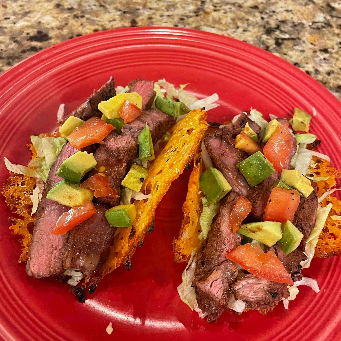 Grilled Steak Tacos with Cheese Shells