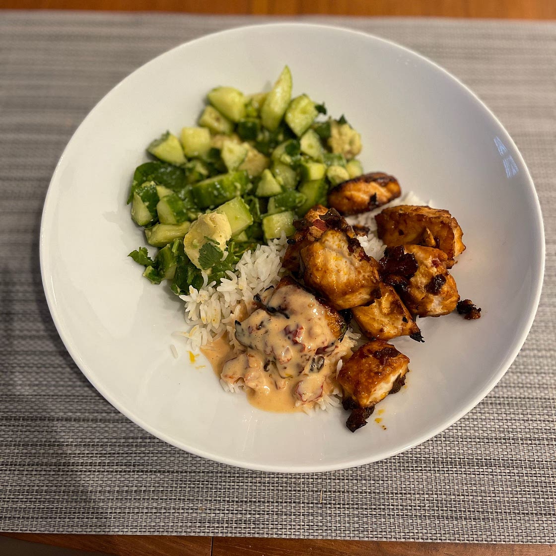 Spicy Chipotle Honey Salmon Bowls