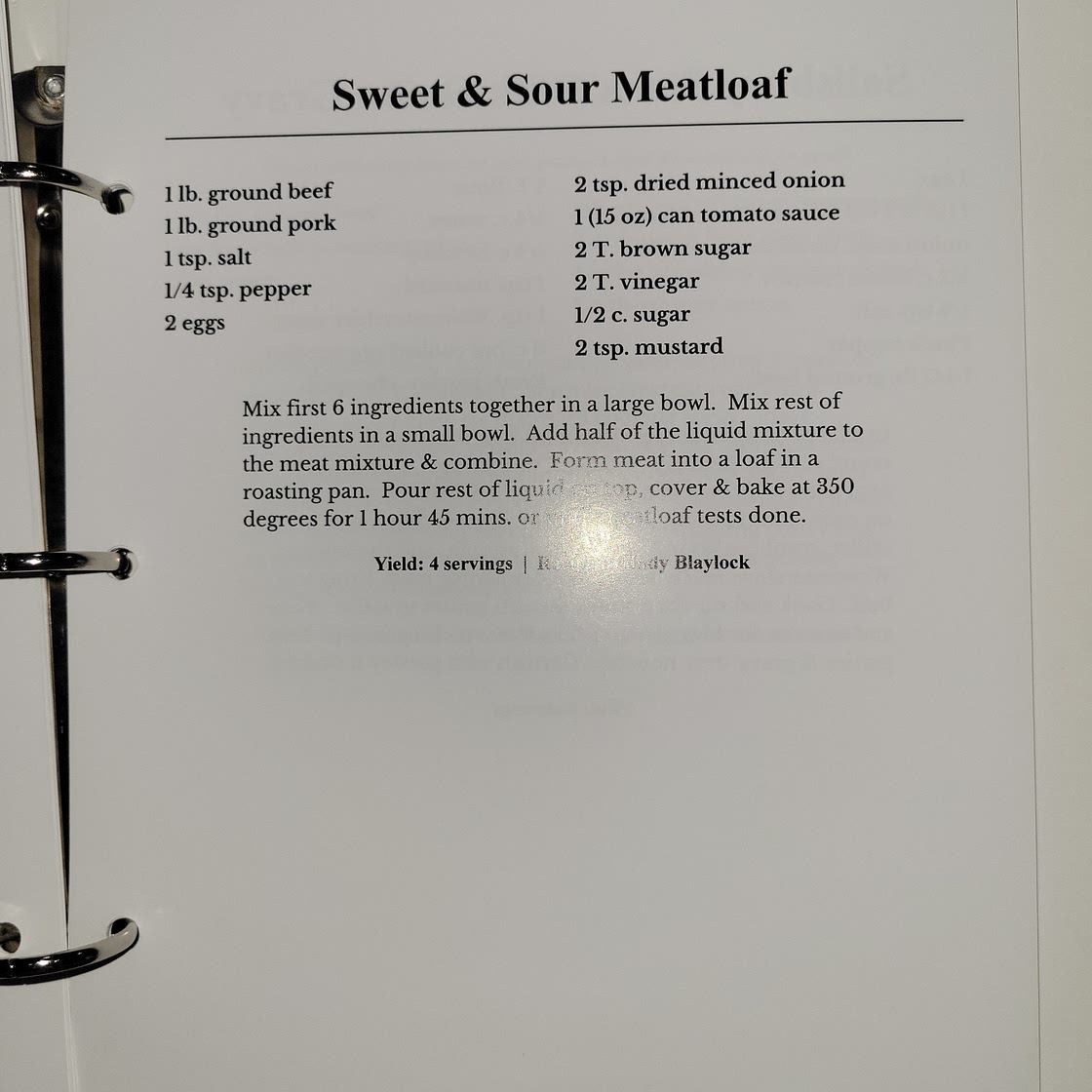 Sweet and Sour Meatloaf