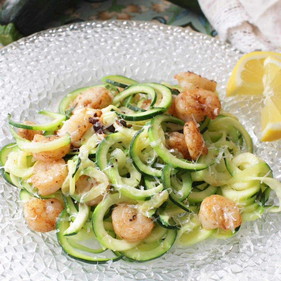 Zucchini Noodles With Shrimp For One