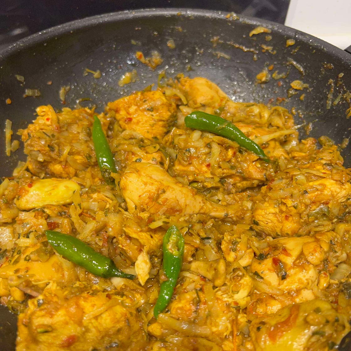 Chicken and cabbage curry