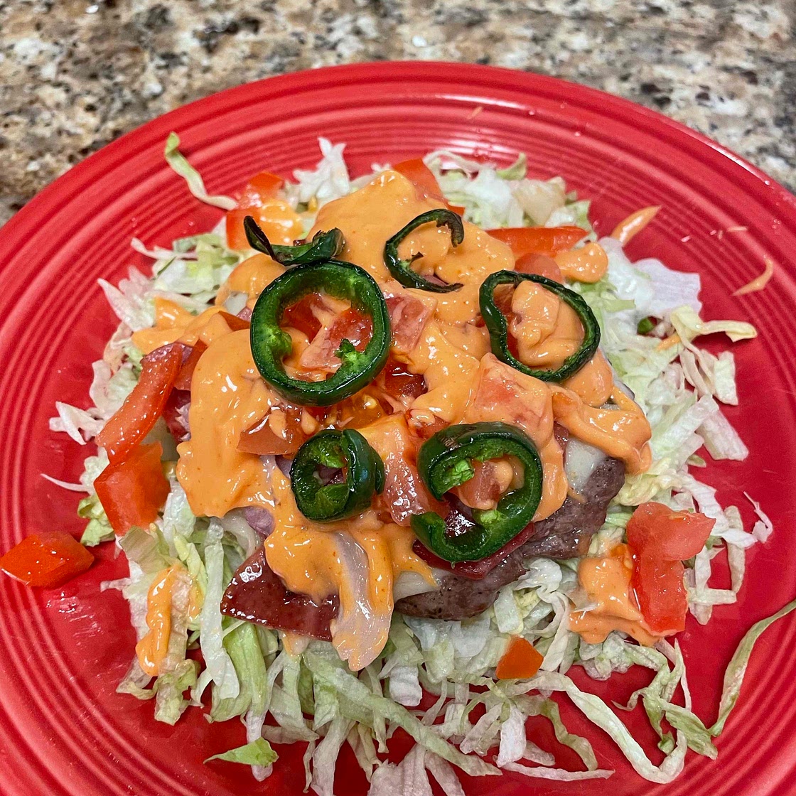 Sheet Pan Bacon Jalapeño Burger Salad