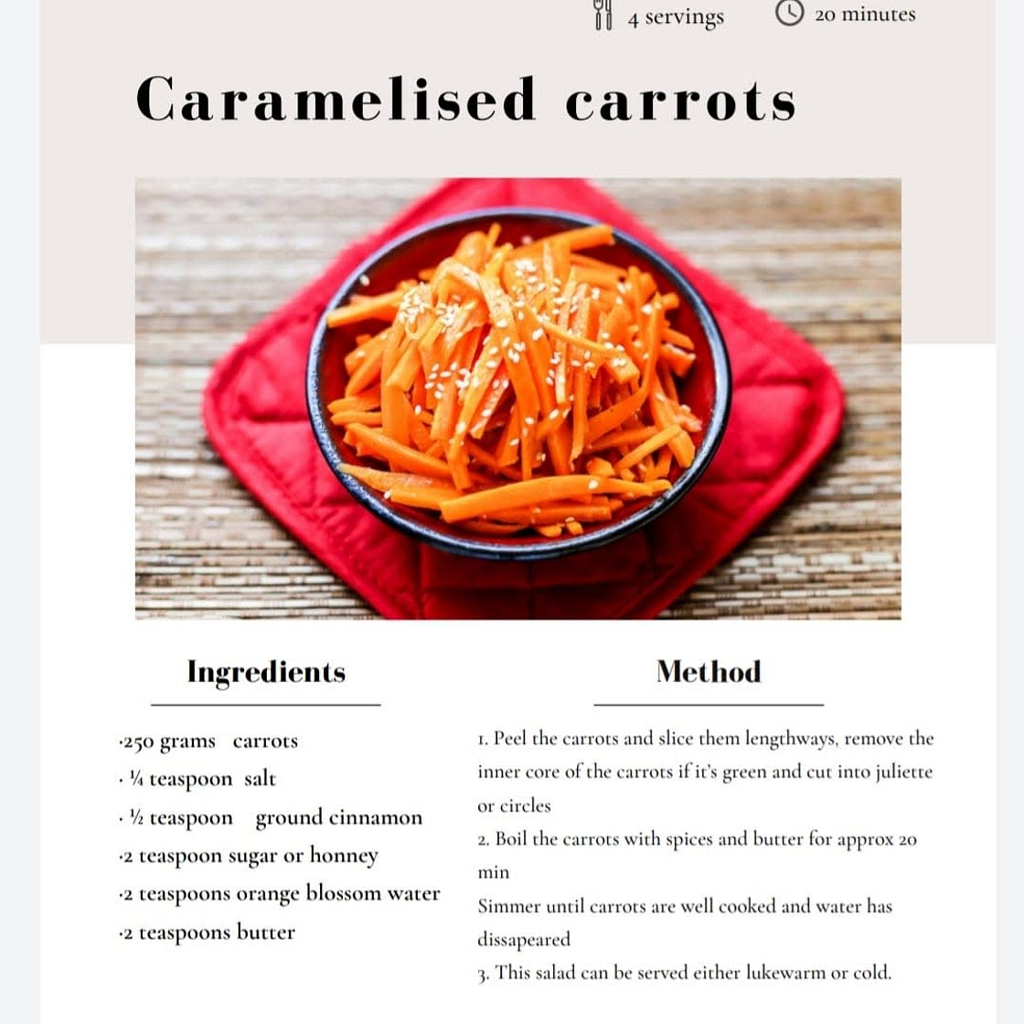 Caramelized carrots