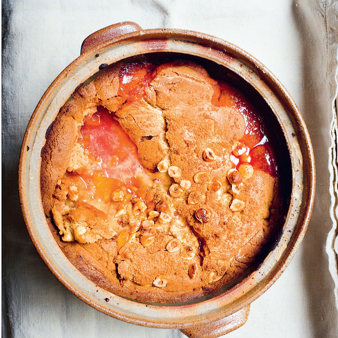 PLUMS, BROWN SUGAR, HAZELNUTS