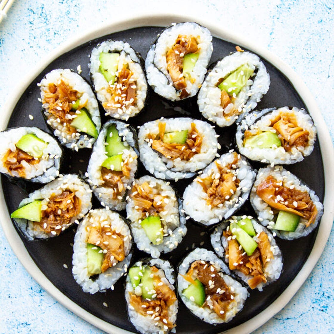 Vegan Jackfruit Sushi with Teriyaki Marinade