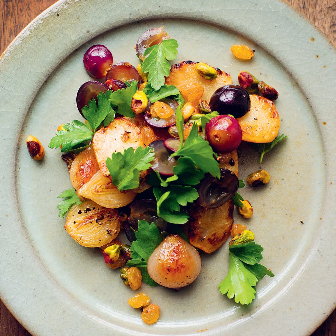 JERUSALEM ARTICHOKES, PISTACHIOS, GRAPES