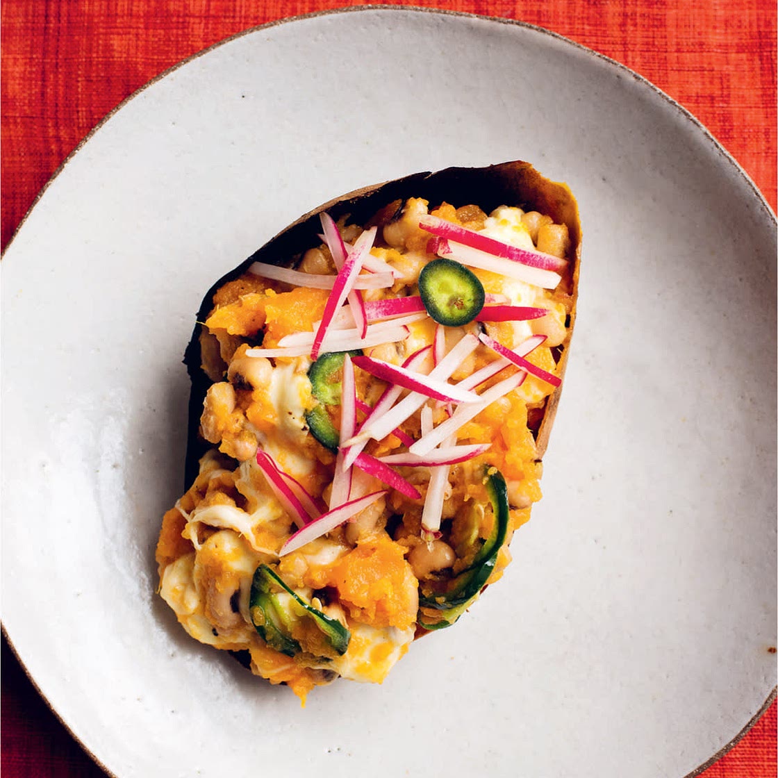 SWEET POTATO, JALAPEÑOS, BEANS