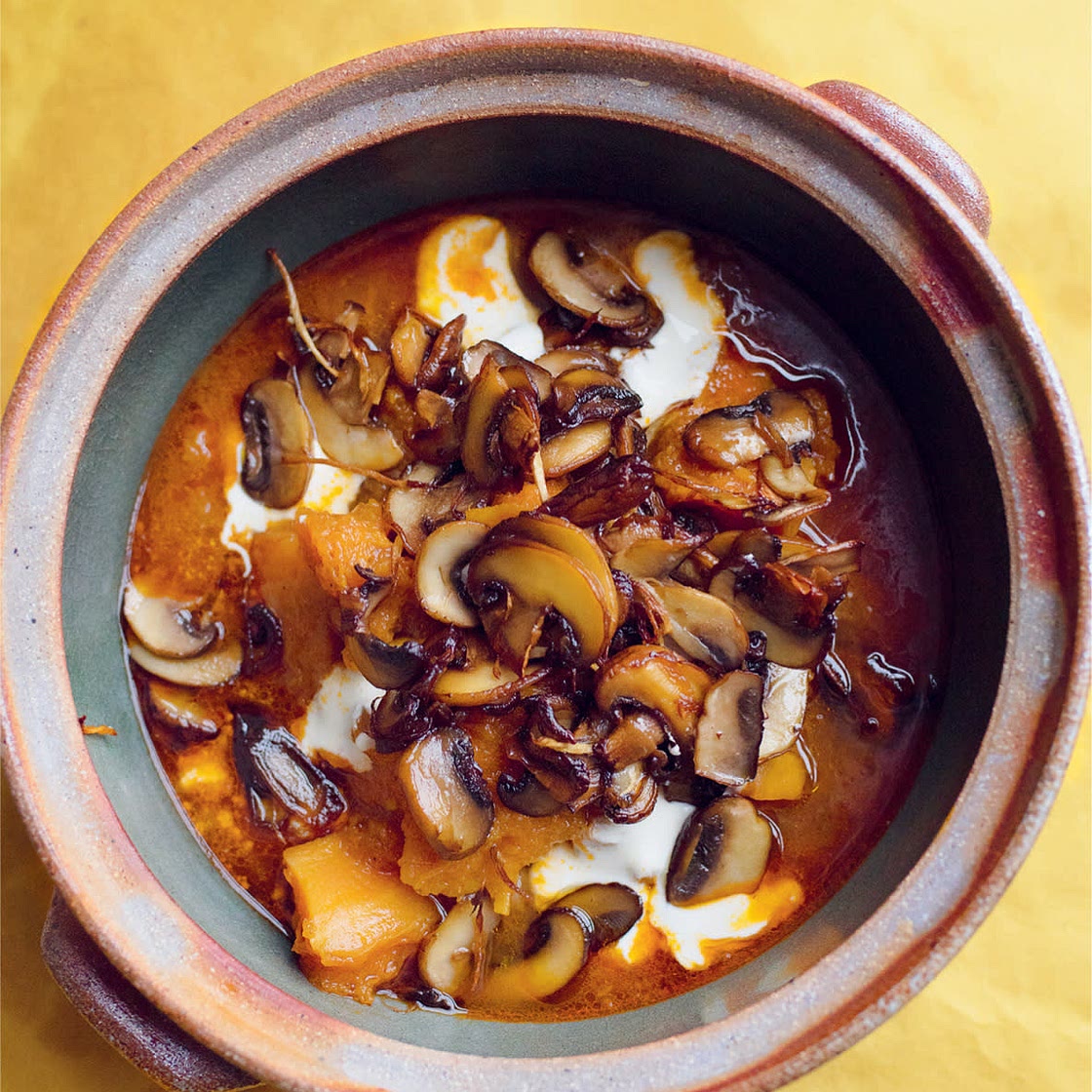 MUSHROOMS, BUTTERNUT, SOURED CREAM