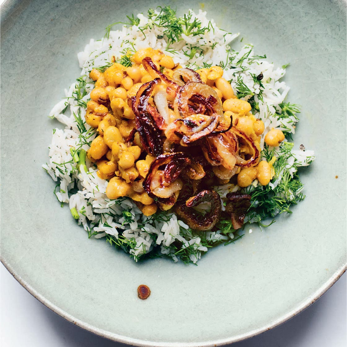 HARICOT BEANS, RICE, ONIONS