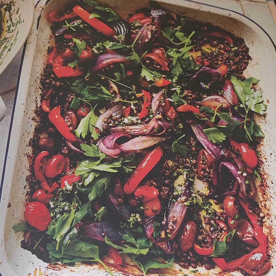 LEON - Puy lentil & red pepper salad