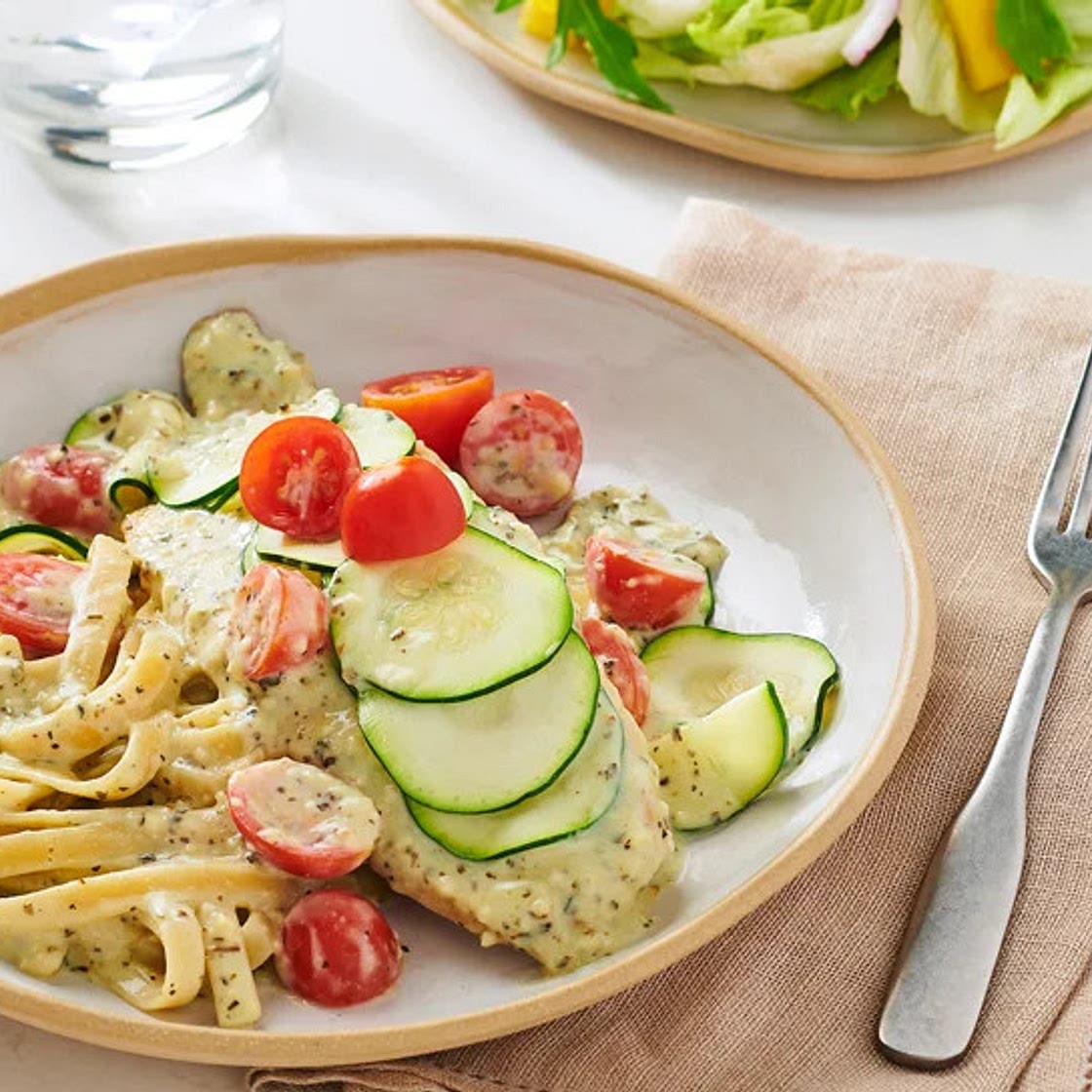Fish with Creamy Pesto Sauce