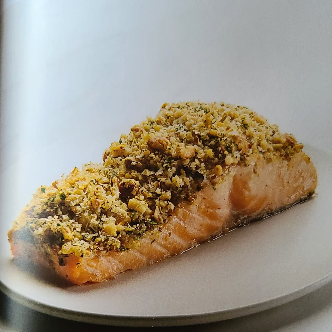 Parmesan and nut crusted salmon