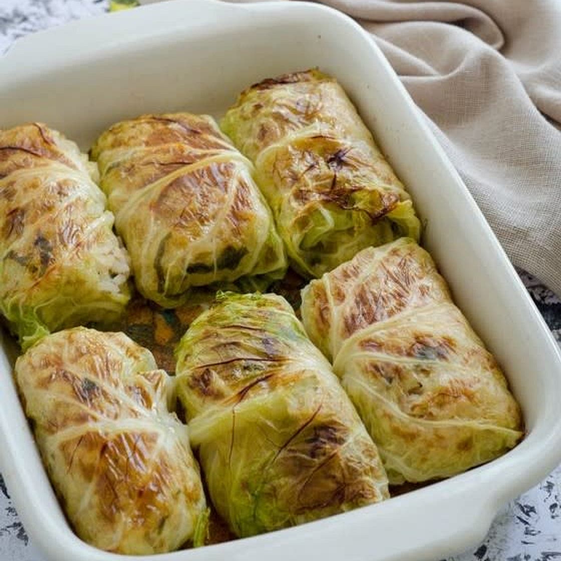 Rollitos primavera de col (repollo) verde