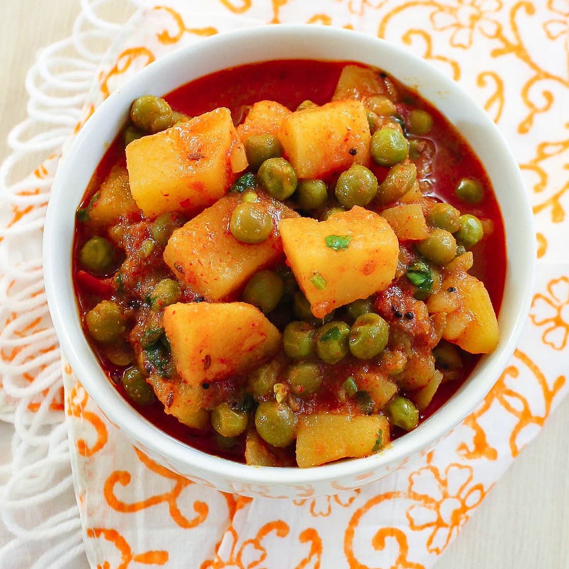 Aloo Matar Without Onion Garlic