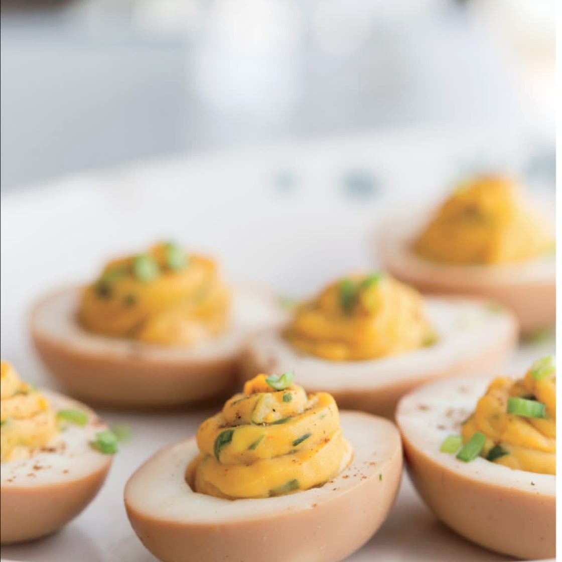 SOY SAUCE DEVILED EGGS WITH FIVE-SPICE