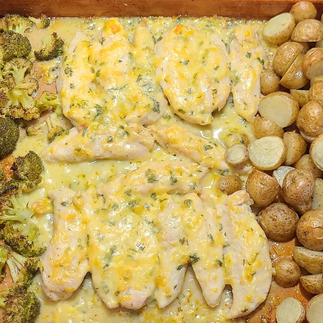 Creamy Chicken Sheet Pan Dinner