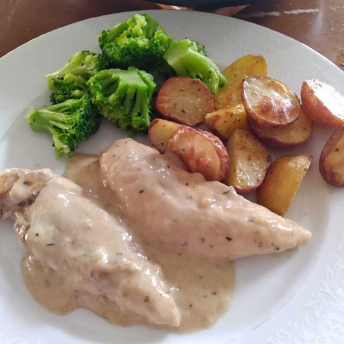 Chicken and Potatoes with Dijon Cream Sauce