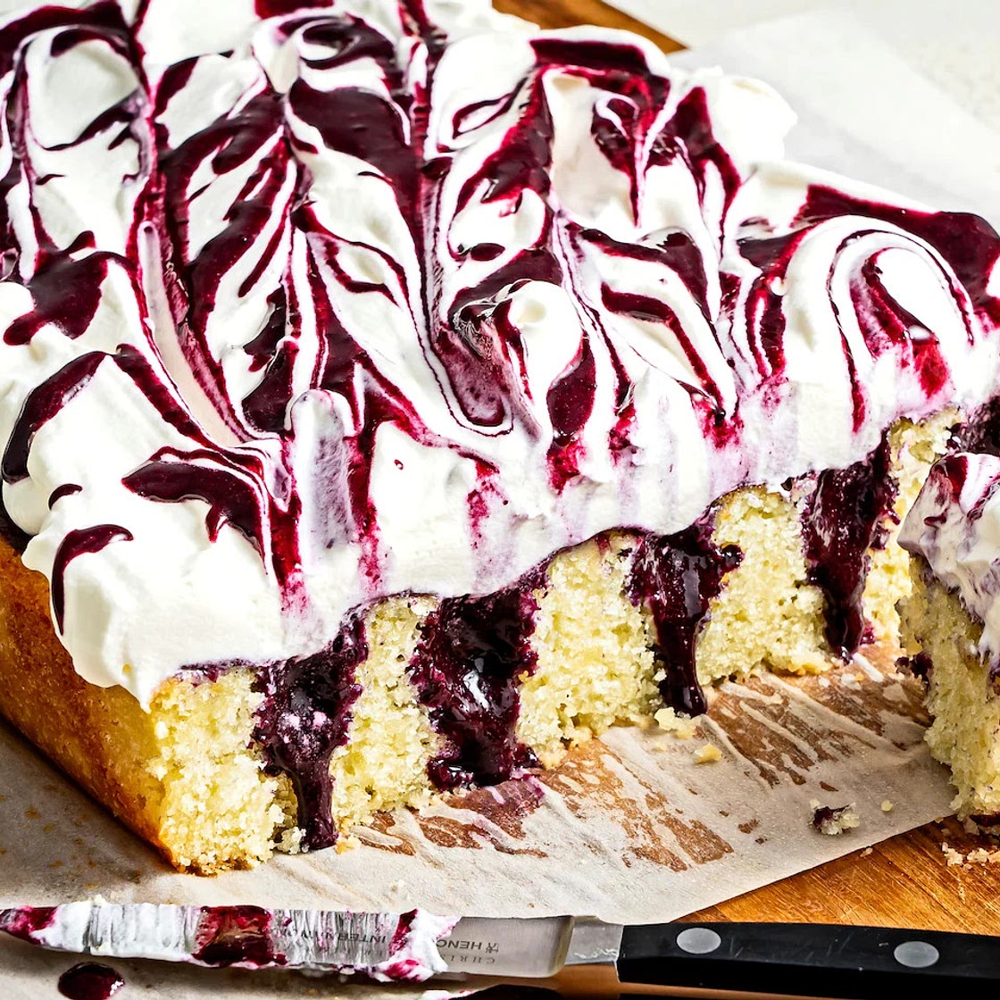 A from-scratch blueberry poke cake upgrades a retro classic