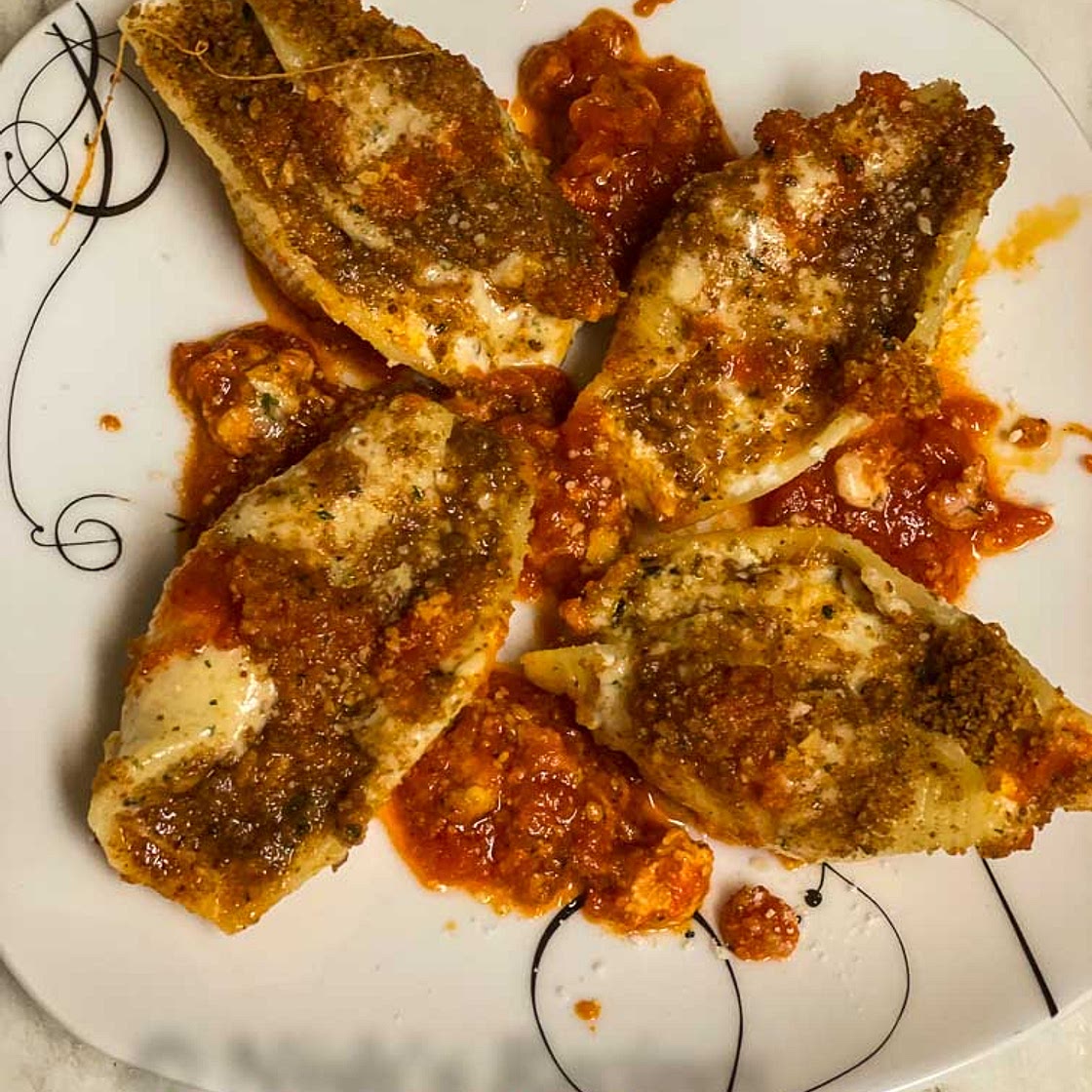 Giant Cheese Stuffed Shells » Nish's Recipes » Pasta » Giant Shell Pasta