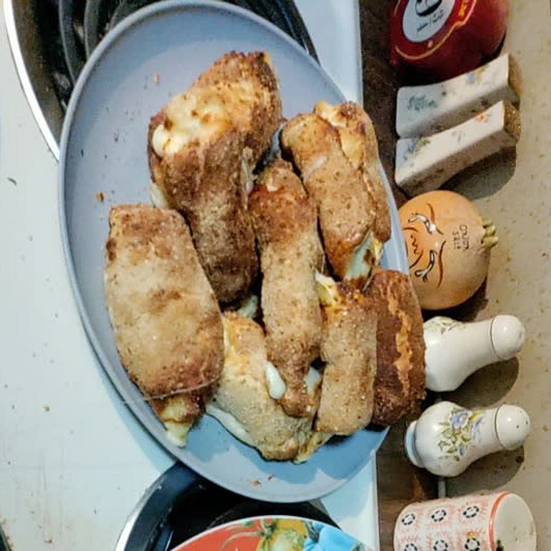 Homemade fried cheese sticks