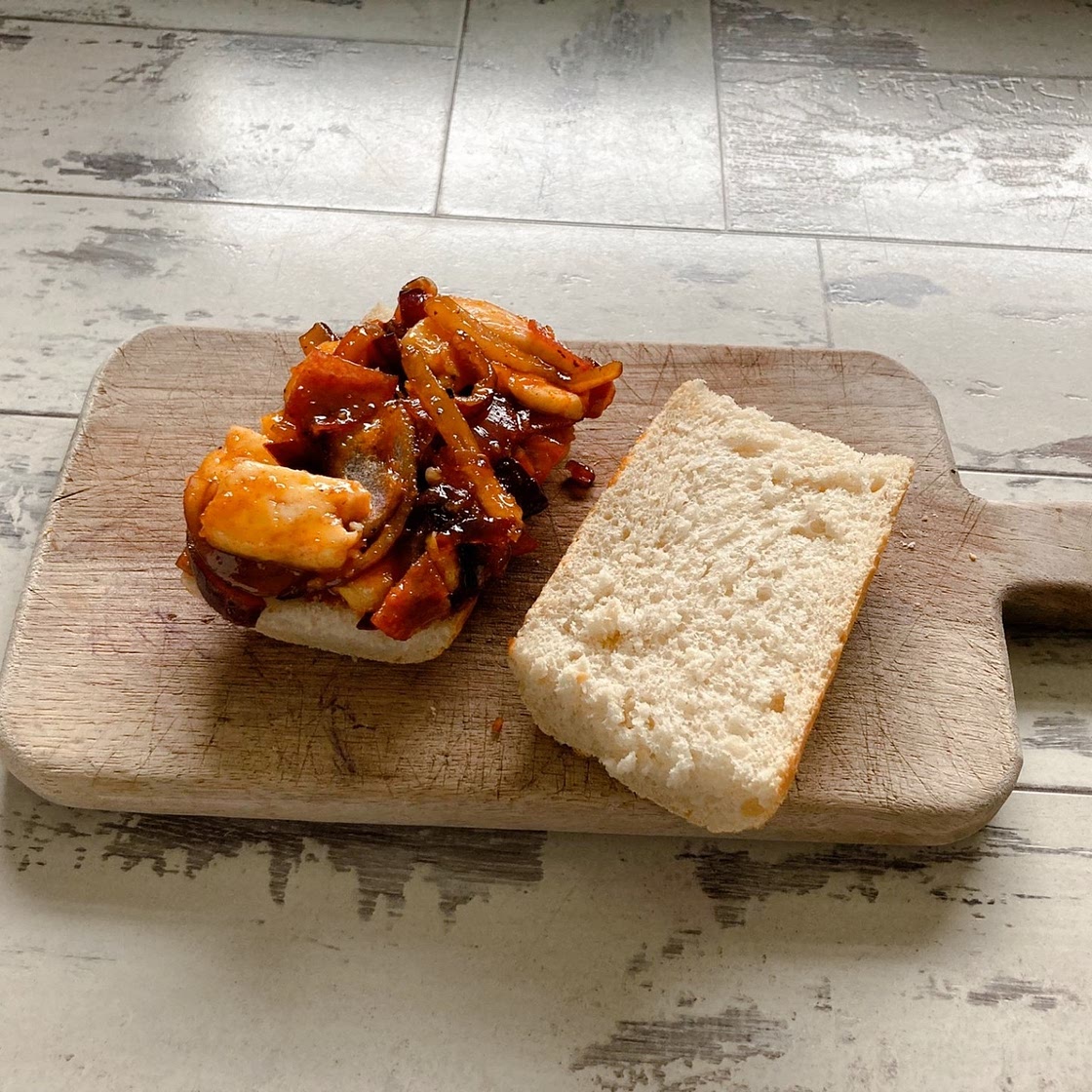 Sticky Halloumi & Salami
