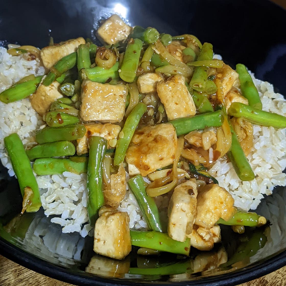 Szechuan Tofu & Green Bean Stir-Fry