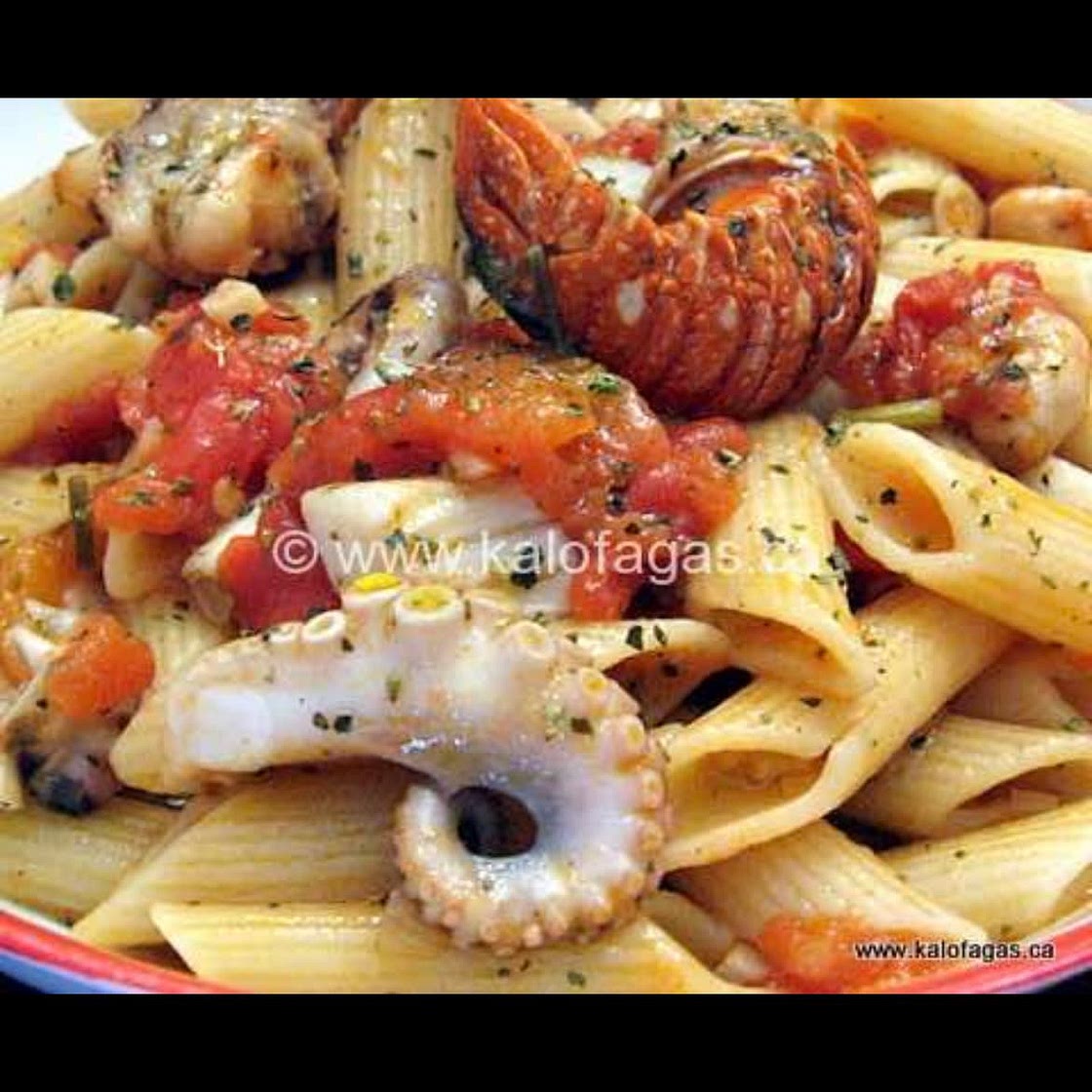 Seafood penne