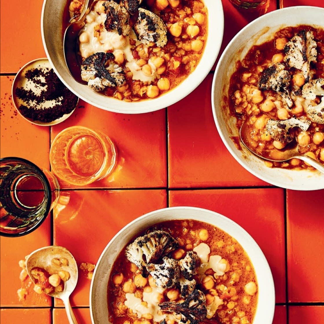 RED LENTIL FUL WITH SUMAC-ROASTED CAULIFLOWER