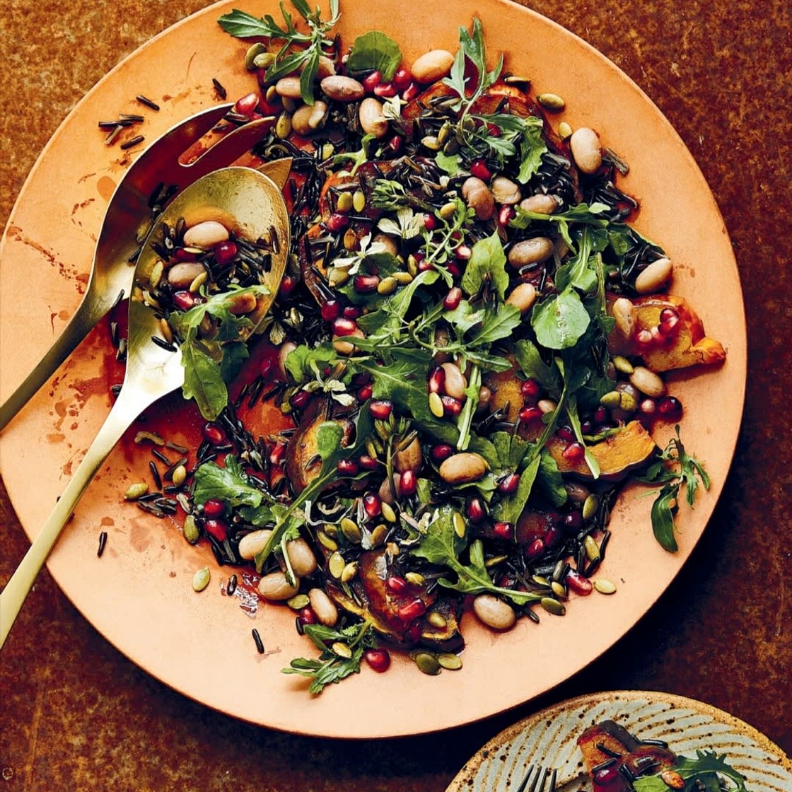 WINTER SALAD WITH CRANBERRY BEANS, SQUASH, AND POMEGRANATE