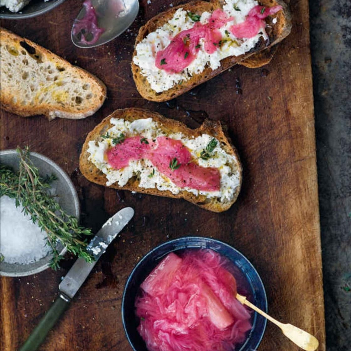 RHUBARB AND RICOTTA ON TOAST