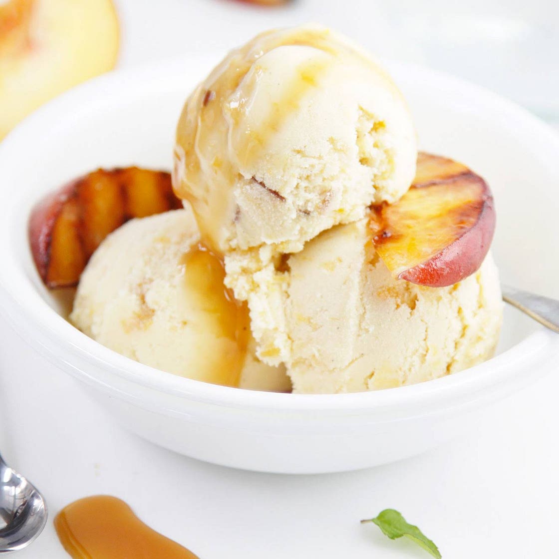 Grilled Peach Ice Cream