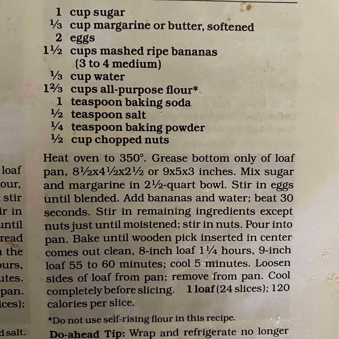 Betty Crocker Banana Bread