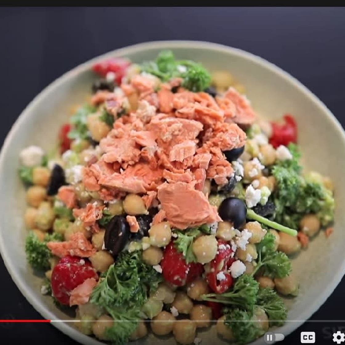 Salmon and chickpea salad