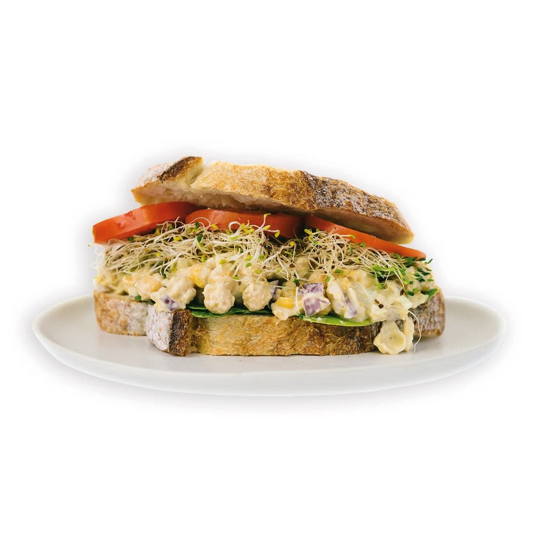 smashed chickpea salad sandwich