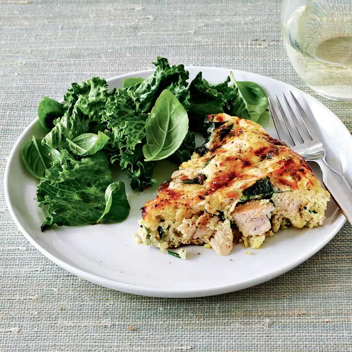 Recette de frittata au poulet, fromage et épinards | Coup de Pouce