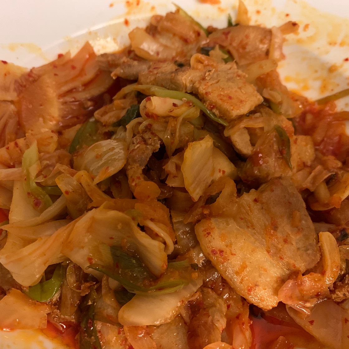 Kimchi stir fried with pork 