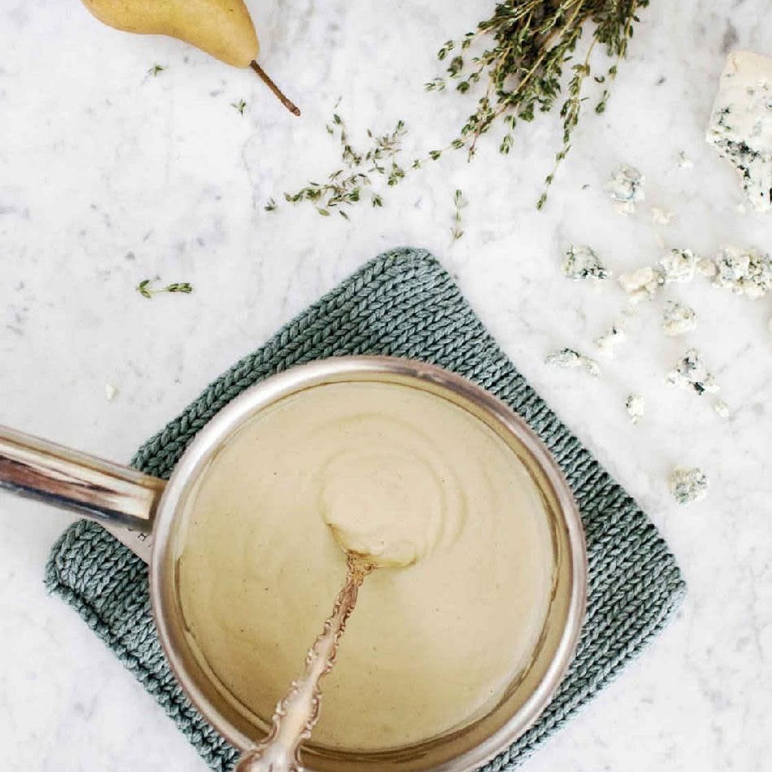 Parsnip, Pear, and Blue Cheese Soup