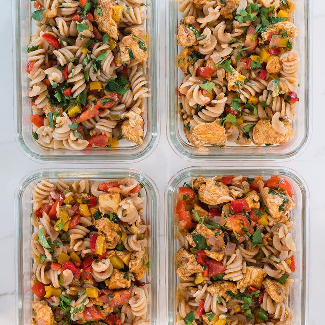 Chicken Fajita Pasta Salad (gluten & dairy free)