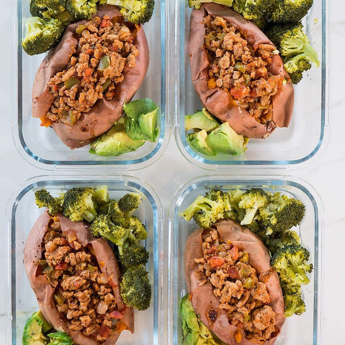Turkey Chili Stuffed Sweet Potatoes