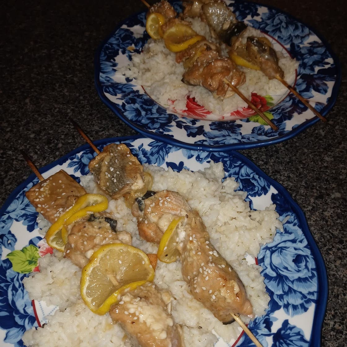 Grilled Sesame Soy Salmon Skewers