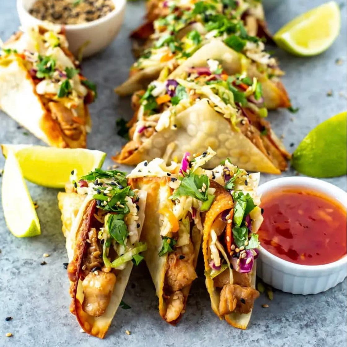 Apple bees chicken wonton tacos 