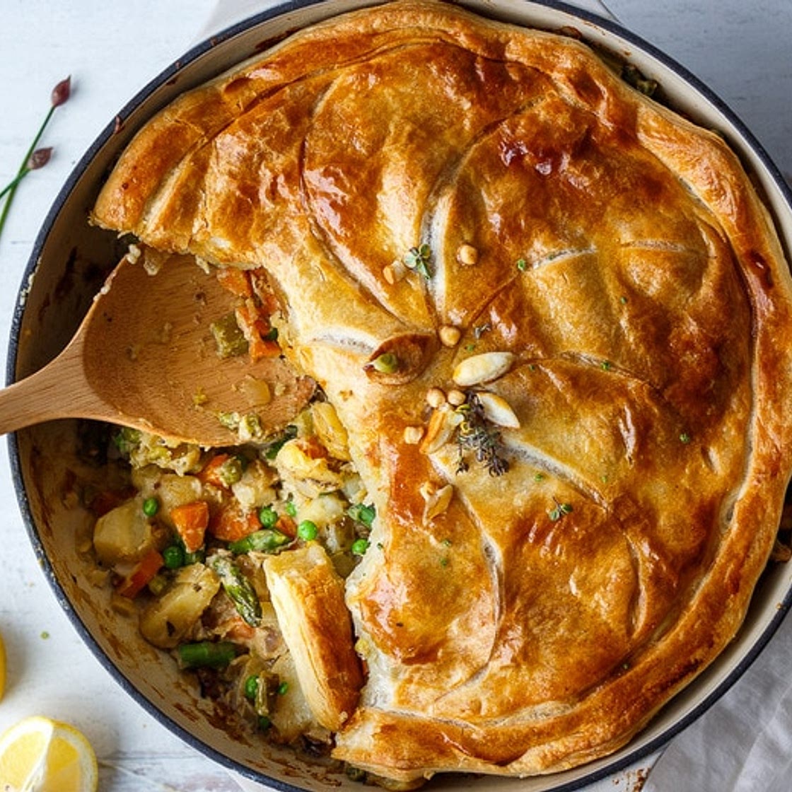 Vegan Pot Pie with Spring Veggies