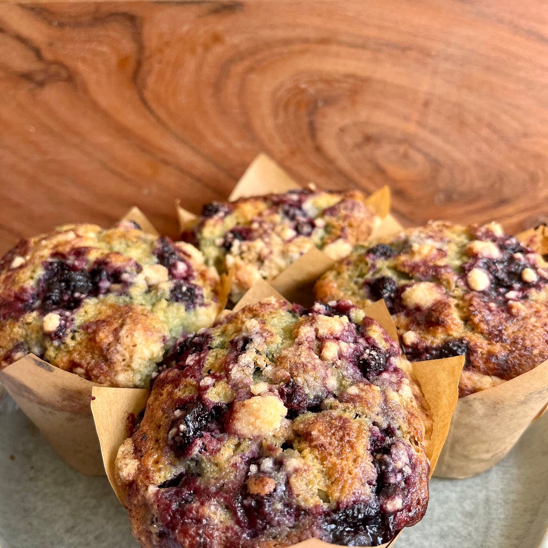 Bakery Style Blueberry Muffins