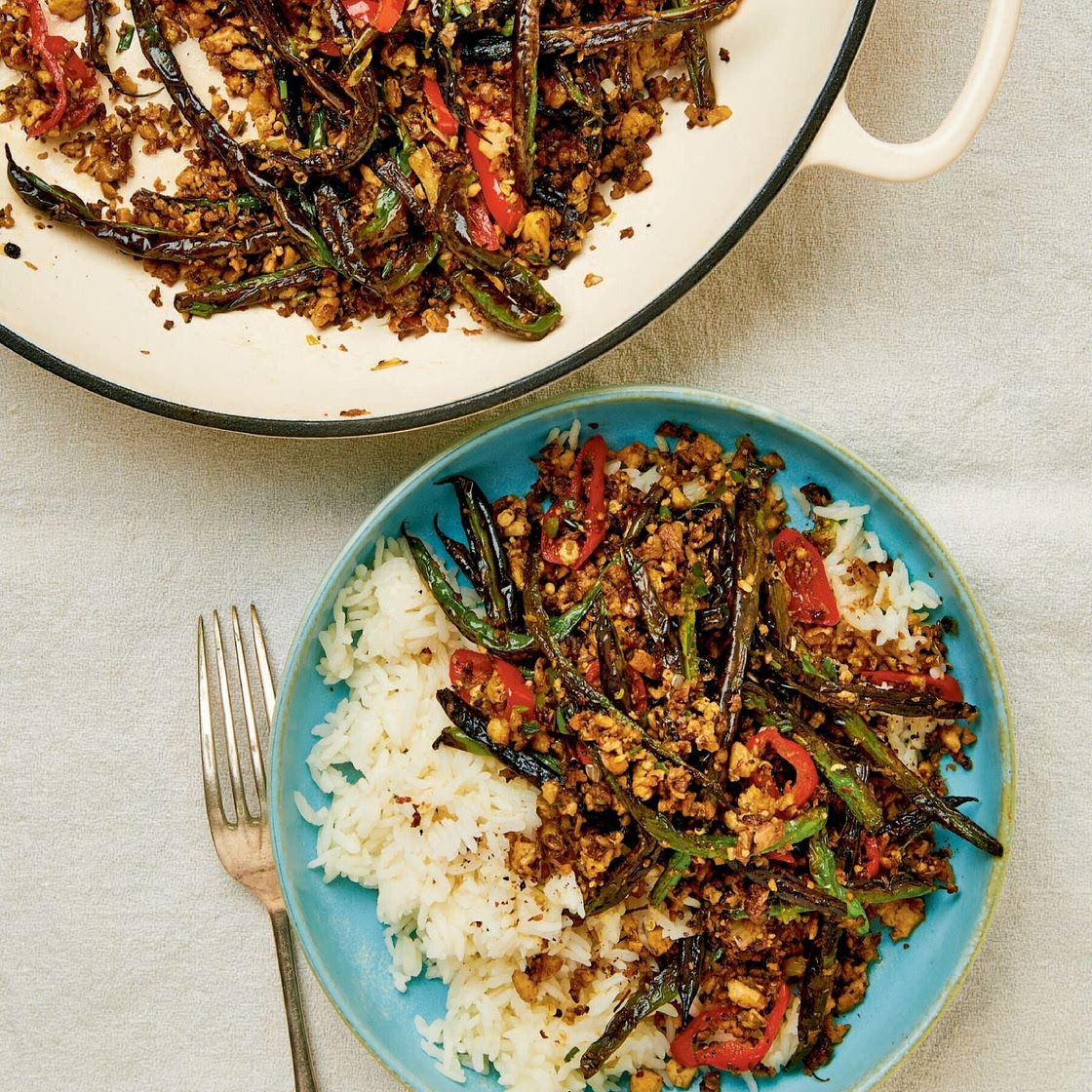 Dry-Fried Beans with Minced Tofu